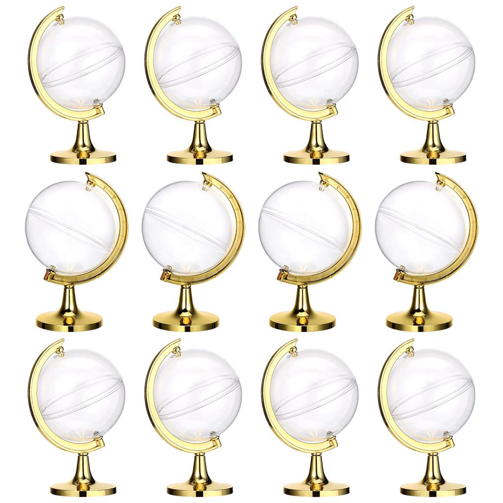 Plastic Candy Boxes 12pcs Round Earth Globe for Wedding Birthday Christmas Shower Party Favors Gift Container Case