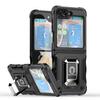 Armor Heavy Duty Defender Case for Samsung Galaxy Z Flip 6 5 4 3 Shockproof Cover Metal Ring Magnetic Stand Full Protective Cover
