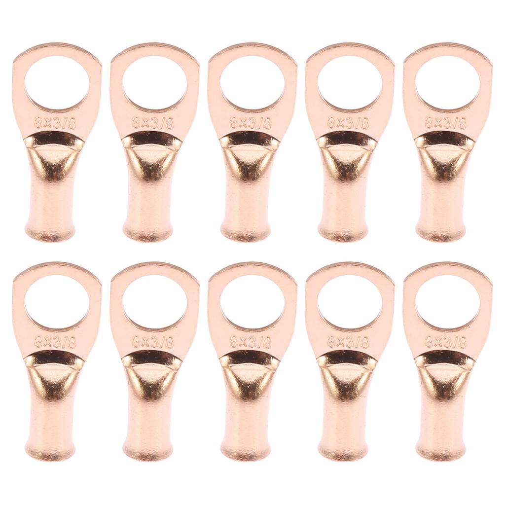 X AUTOHAUX Автомобильный кабельный наконечник трубчатый кольцевой клеммный обжимной соединитель медный 10 шт. 8 AWG-3/8