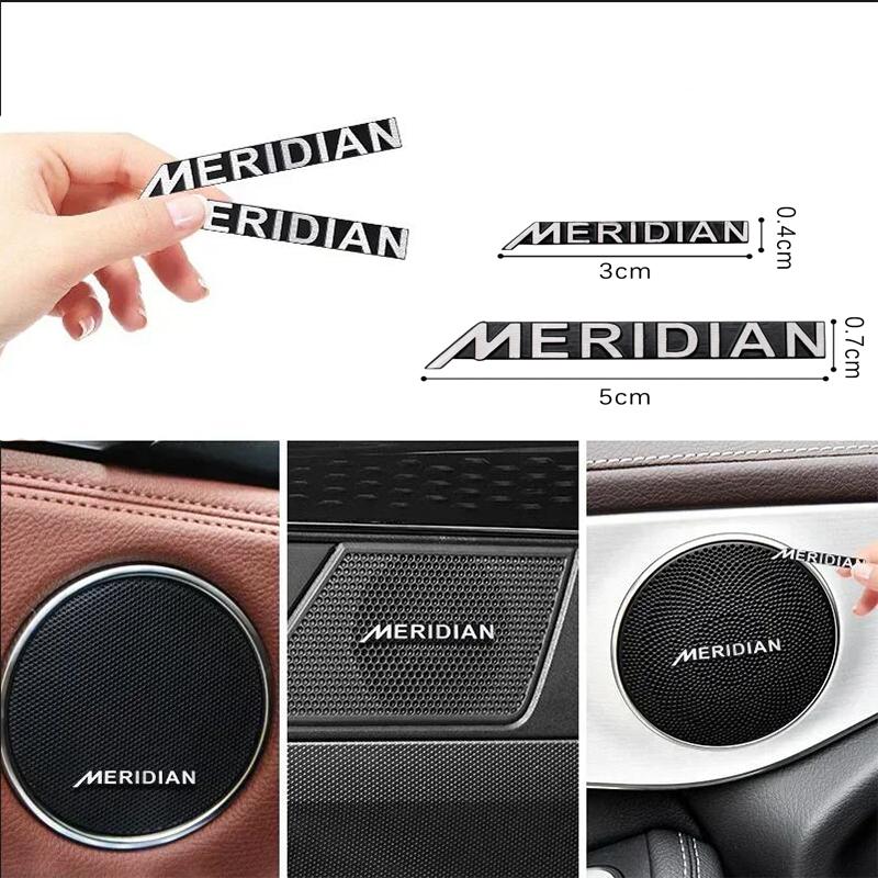 8/4/2 шт. Алюминиевый Стайлинг Автомобиля MERIDIAN Логотип Эмблема 3D Алюминиевый Динамик Аудио Авто Эмблема Декоративная Наклейка Наклейки Аксессуары 54A