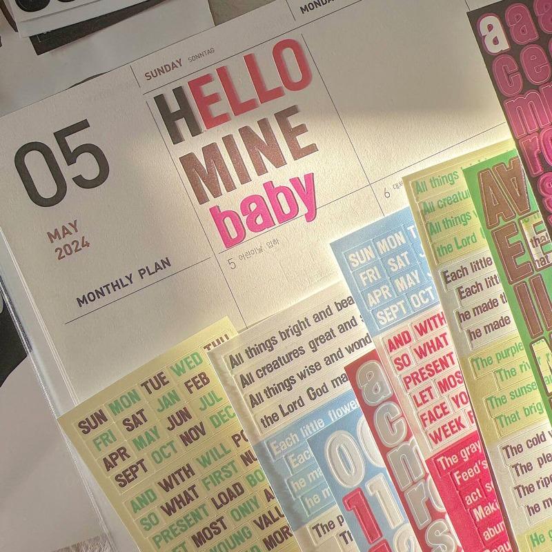 15sheet/set Chic Sweet Number Letter Scrapbook Journal Sticker for Student Creative Fashion DIY Decor Photocard Sticker