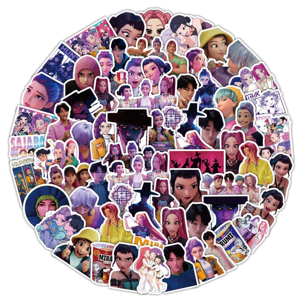 50pcs Suitcase Stickers Waterproof Stickers Scooter Computer Tablet Cartoon Decoration