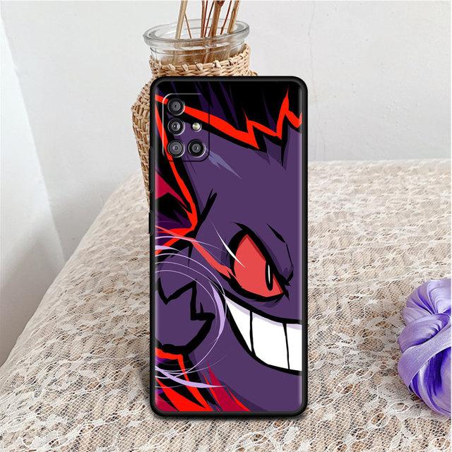 Чехол для телефона Samsung Galaxy A52 A32 A21s A12 A73 A13 A51 A71 A53 A41 A72 A50 A22 A11, черный мягкий чехол Pokemon Cool Gengar