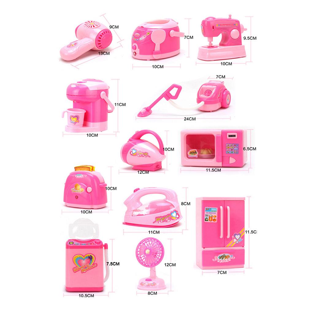 12 Pieces Mini Flash Kitchen Home Appliances Set Toys for Kids Pretend Play