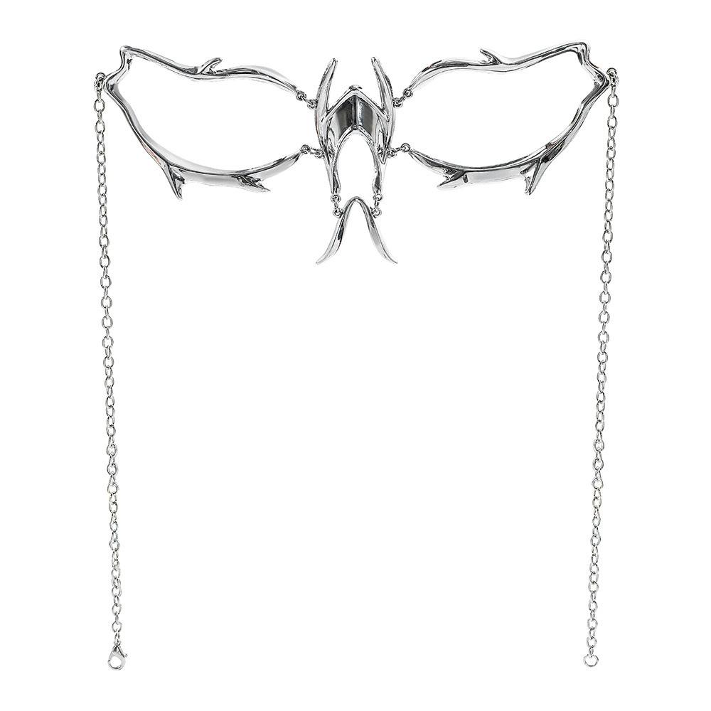 Маска Cyberpunk Metal Женская Niche Senior Аксессуары для носа Мужская Y2K Механическая Ветер Хэллоуин Cos Маска для лица Цепочка