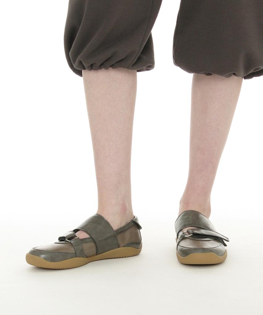 Partimento Women Double Strap Sports Ballet Flats_Mud