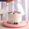 Foldable Handle Cake Container Round Cake Case Food Storage Tray Plastic Cake Box  Picnic