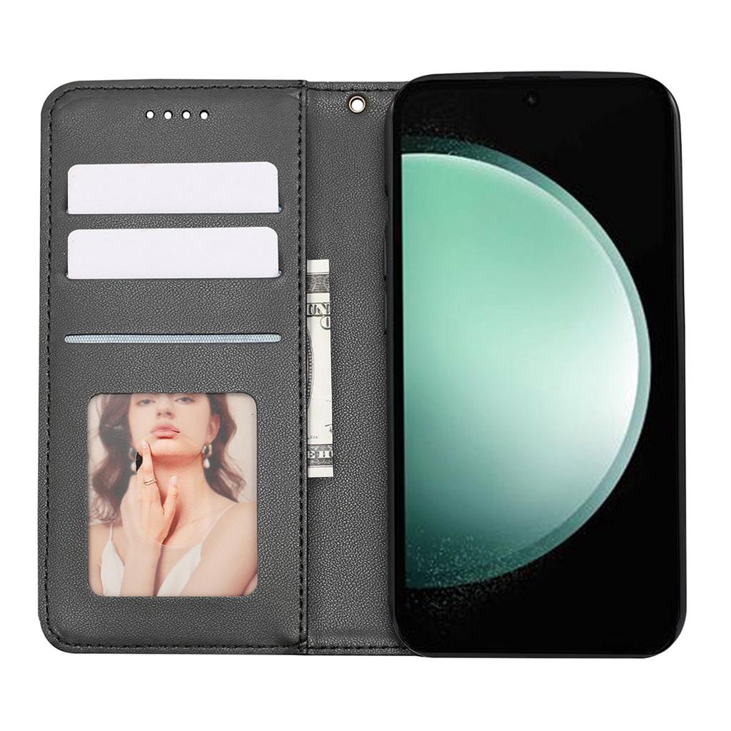 For Samsung Galaxy S24 FE Wallet Phone Case Strong Magnetic Checkered Pattern Imprint Leather Flip Cover