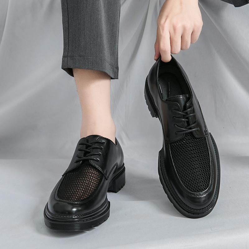 Fashion Men Shoes New Summer Derby Shoes Thick Soles Non-slip Comfortable Fashion Leather Shoes American Busines Travel Shoes Size 38-46