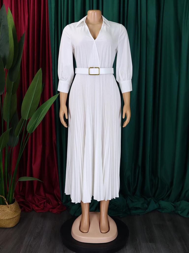 Women's Fashion Solid Color Plus Size Dress