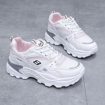 Весенние корейские кроссовки на платформе, женская обувь, массивные кроссовки на толстой подошве, дышащие разноцветные повседневные туфли без шнуровки, женская обувь