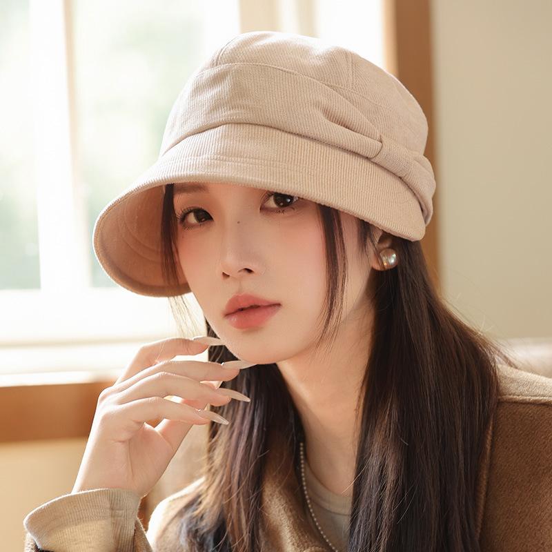 Женская модная и универсальная шляпа-ведро, корейская версия теплой бейсболки с большим козырьком, подчеркивающая лицо, маленькая киберспортивная шляпа