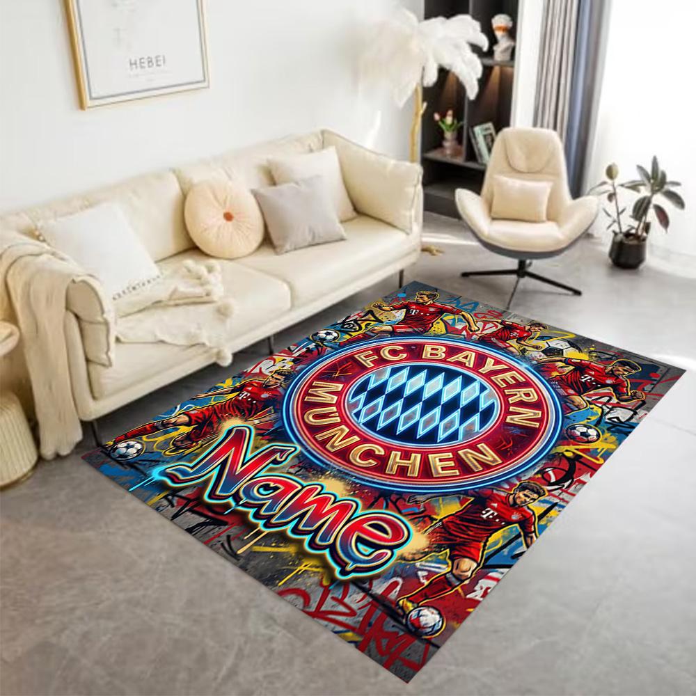 Bayern Munich Graffiti Art Area Rug Suitable for Entryway Game Room Bedrooms Living Rooms Anti-slip Rug Office home decor