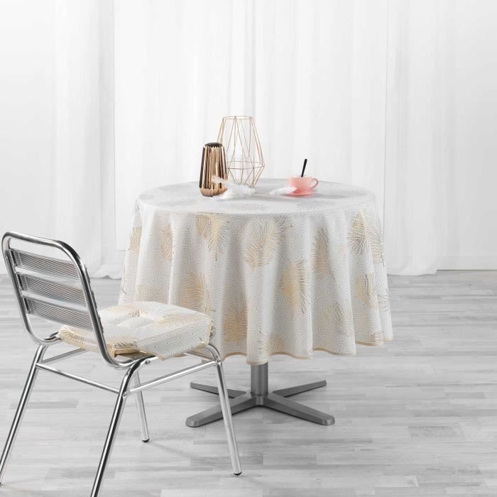 Nappe Ronde - DOUCEUR D'INTERIEUR - Sunny Gold - 180 Cm - 100% Polyester - Infroissable