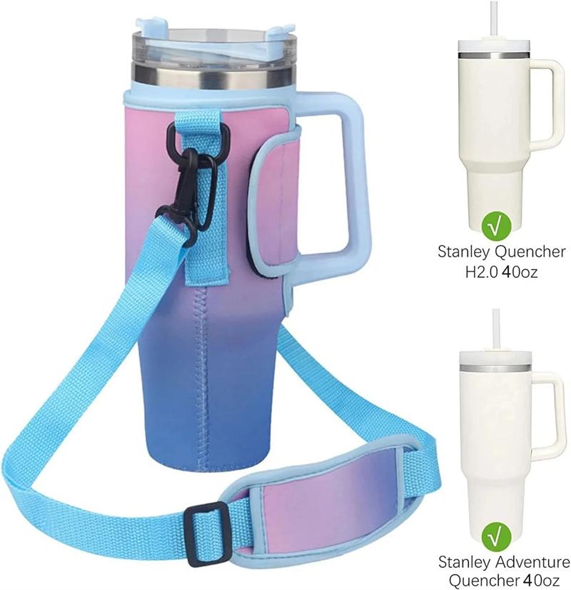 Water Bottle Carrier Bag for Large Capacity Tumbler Cup with Handle Water Bottle Cup Sleeve with Adjustable Shoulder Strap