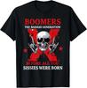 Boomers The Badass Generation Skull Retro Vintage Sarcastic T-Shirt