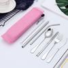 Портативный дорожный набор столовых приборов из нержавеющей стали, коробка для хранения, сумка для кухни, дома, столовая посуда, соломинка, палочки для еды, ложка, вилка