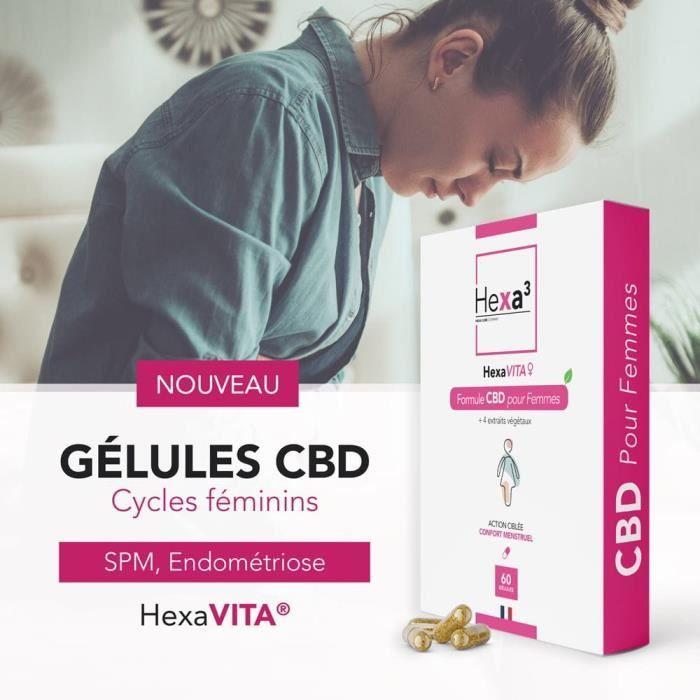 60 капсул CBD для менструального цикла HexaVITA 1500 мг, без ТГК, 4 коробки