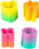 Rainbow Spring Toy Assortment - Mini Plastic Coil Spring Toy | Bright Colors and Shapes, Goody Bag Filler,