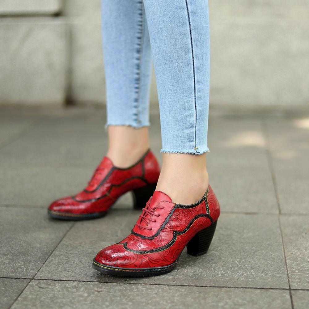 Женская обувь, туфли-лодочки, туфли-лодочки на высоком каблуке в стиле ретро, женская обувь ручной работы на шнуровке с острым носком из натуральной кожи
