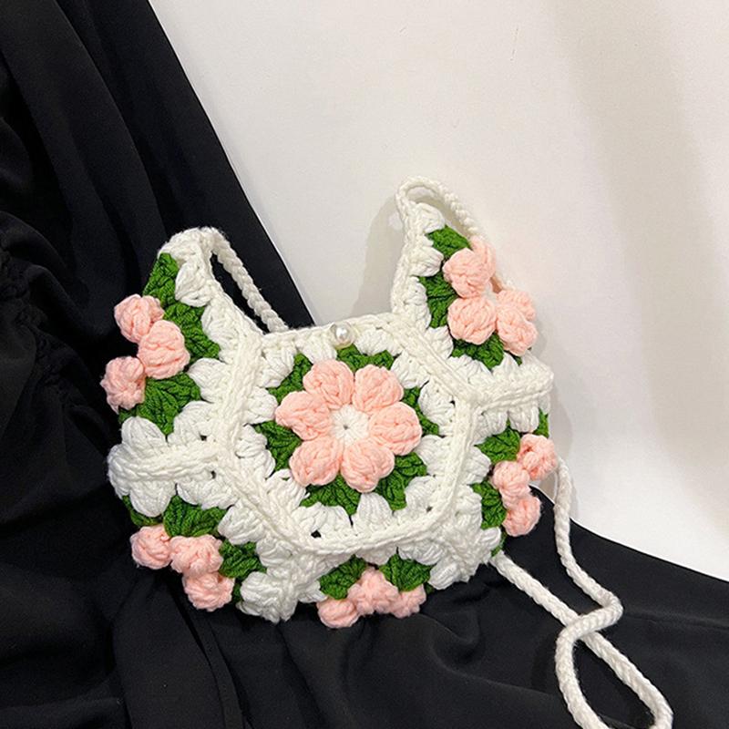 Сумка на плечо ручной работы с цветочным узором для женщин, милая стильная модная сумка в форме полумесяца для путешествий в отпуске