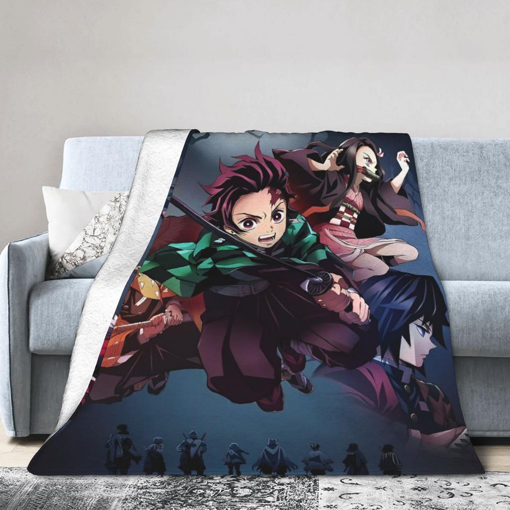 Клинок, рассекающий демонов Зеницу Аниме Плед Фланелевый Винтажный Теплый Плед для Покрытия Кресла Диванная Декорация