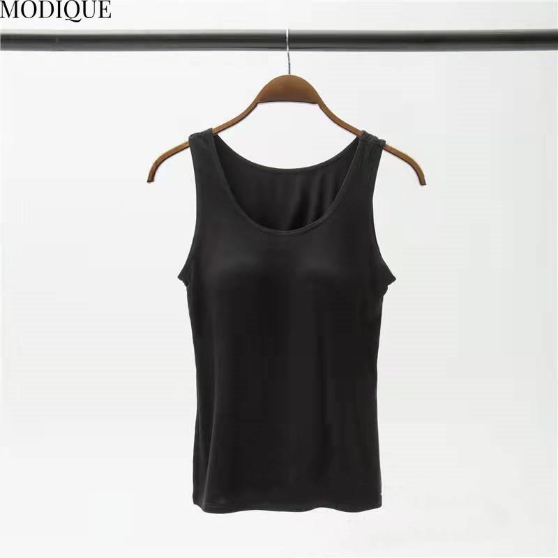 MODIQUE женская повседневная майка с подкладкой для груди без косточек жилет женская подтяжка майка основа большой размер майка нижнее белье