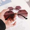 Vintage Fashion Rimless Square Sunglasses Women Men  Luxury Brand Designer Ins Sun Glasses for Female UV400 Shades