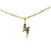 [R1397] - Handmade Multi-colored Gold 'Eclair' Necklace - 12x4 Mm