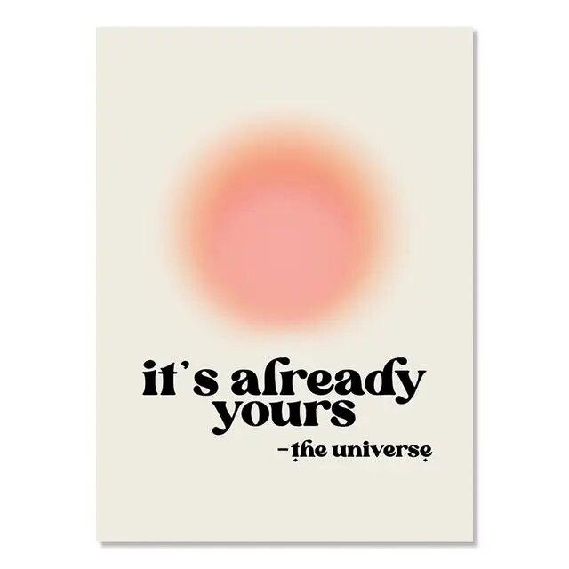 Law of Attraction Print Boho Art Quote Manifestation Canvas Poster Mindfulness Self Love Self Care Therapy Wall Painting Decor No Frame