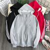 Womens Oversized Fleece-Lined Hooded Sweatshirt With Drawstring Loose Fit Winter Casual Top In Black Red Gray