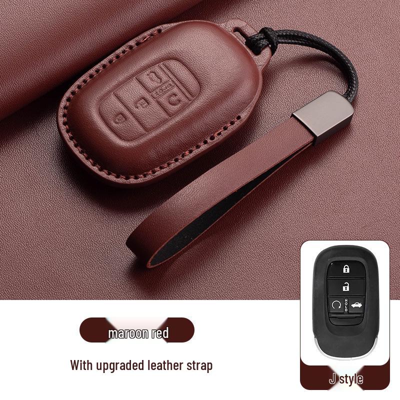 Stylish Key Cover for Eleventh Gen Civic, New CR-V, Accord, XR-V, Crown, HR-V, Xingge, and Haoying - Brown