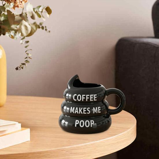 Poop-Shaped Coffee Mug for Coffee Lovers 350ml Hilarious Bathroom Cup Resin Quirky Morning Cup Funny Gag Gifts for Friends