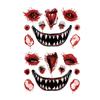 2024 Новые Хэллоуин Страшные Наклейки Татуировки Лица с Большим Ртом - Смешные, Водонепроницаемые, Цветной Вечерний Макияж