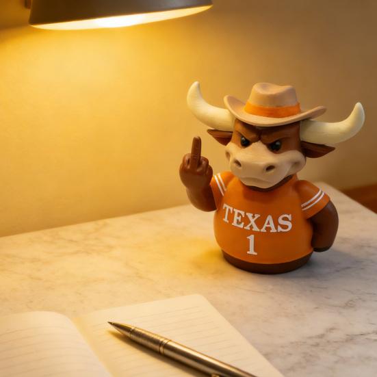 Статуэтка Техасский Бык Средний Палец Юмористическая Полимерная Фигурка Хайлендской Коровы Смешной Декор для Приборной Панели Автомобиля для Грузовика Стола Полки Подарок-прикол для Мужчин