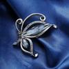 Retro Butterfly Crystal Brooch Women'S Ins Trendy Temperament Pin Anti-Light Buckle Suit High-End Corsage Personalized Accessories
