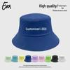 Высококачественная однотонная шляпа рыбака с широкими полями и вышитым логотипом