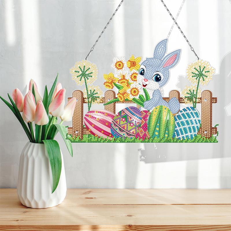 5d Алмазная картина для Пасхального кролика Нежный мультфильм ПВХ Украшение дома Висячая картина