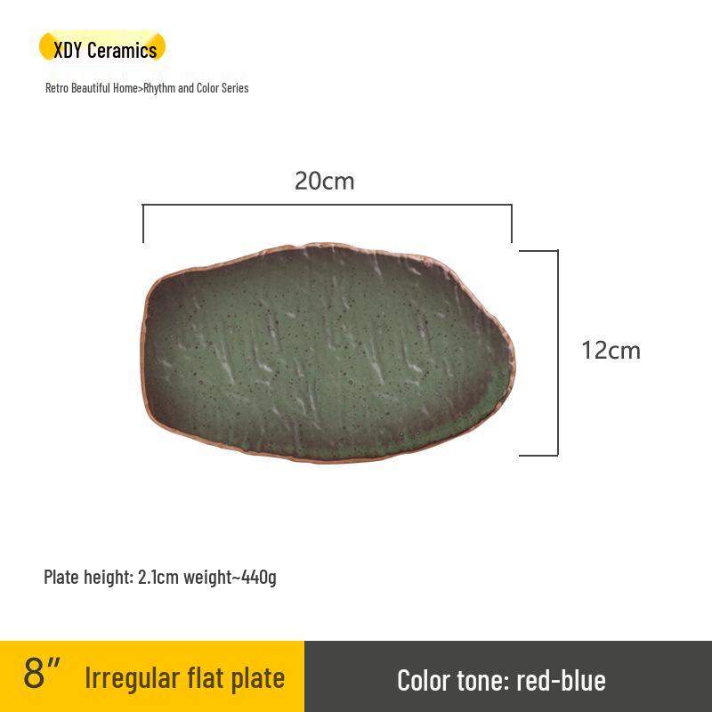 Японская минималистичная керамическая тарелка для суши и пельменей - Изысканный подглазурный дизайн
