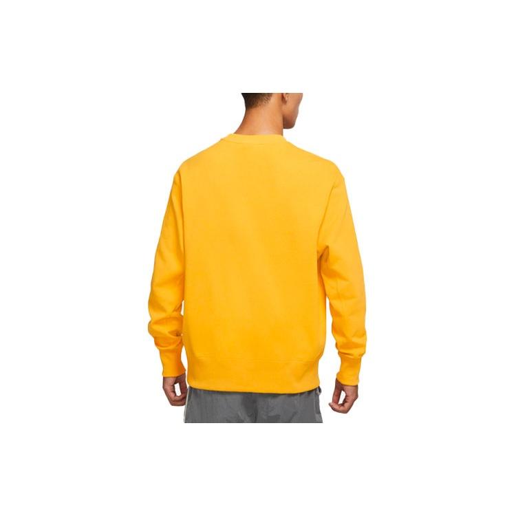 Men's Nike Sportswear Logo Casual Sports Round Neck Pullover Yellow DA0022-713