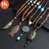 Hi Vintage Charming 12 Styles Mala Tibet Buddhist Long Mantra Wood Beads Sweater Chain Pendant Necklace