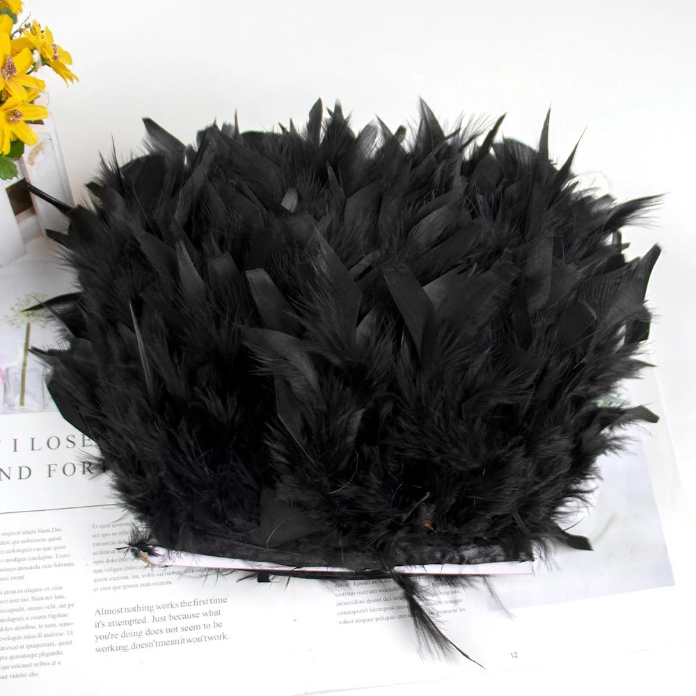 Feather White Turkey Feathers Trim 10-15cm/4-6inch Natural Feather Ribbon for Sewing Clothing Fringe Plumes Wedding Decoration