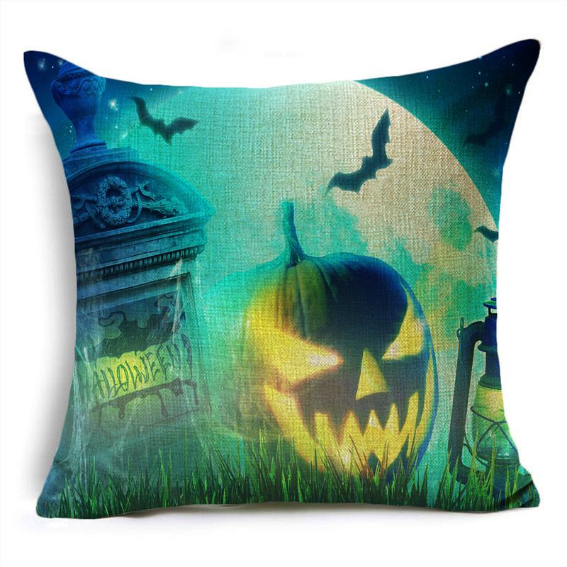 Хэллоуин Happy Тыква Фонарь Луна Кладбище Печати Чехлы для подушек Главная Гостиная Диван Украшение Наволочка