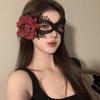 Black Floral Masquerade Half-Face Eye Mask for Night Party
