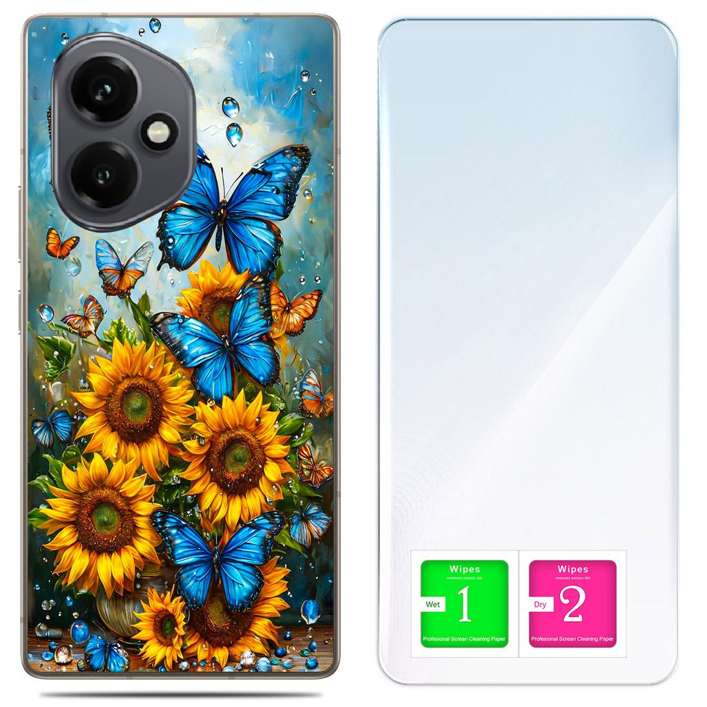 Etui Do Honor X7D / 400 Smart Obudowa Foto Case Plecki Motyle + Szkło 9H
