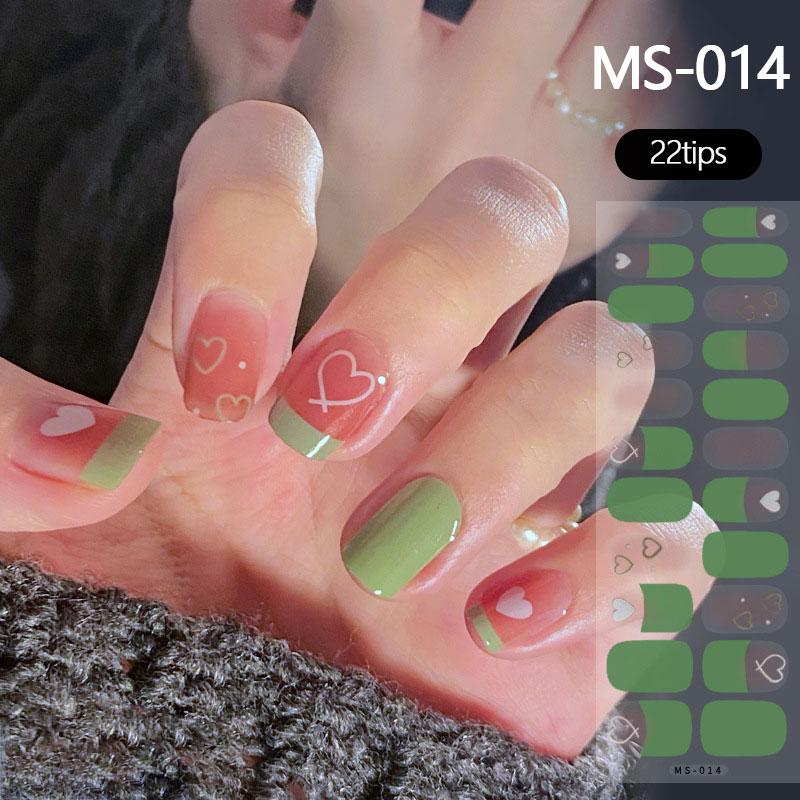 Milky Jelly White Full Cover Nail Stickers Fashion Gradient Adhesive Heart Nail Polish Wraps Women DIY Manicure