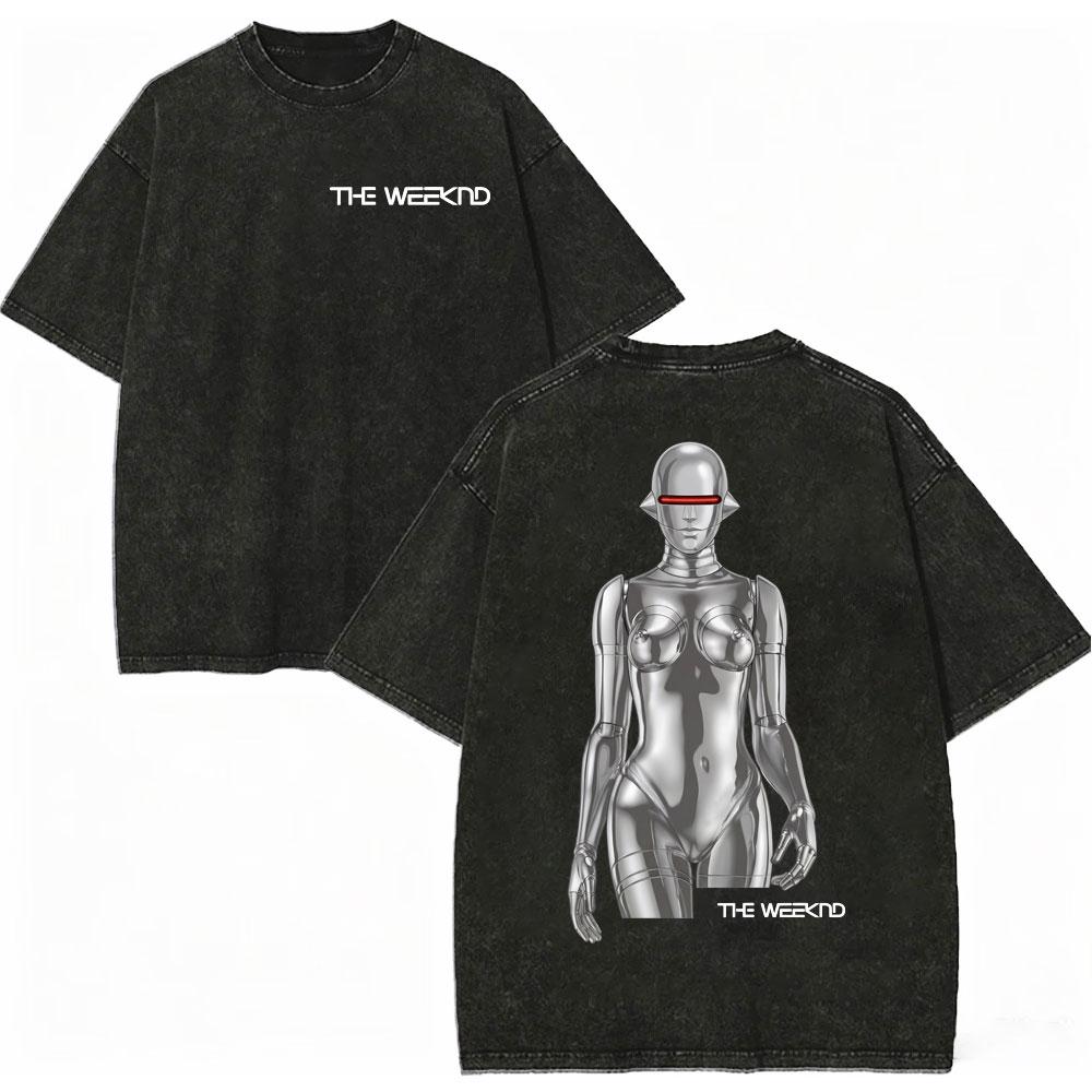 Washed Vintage Rapper The Weeknd After Hours Til Dawn Tour 2026 T Shirt Men Women Clothing Fashion Hip Hop Short Sleeve Tshirt