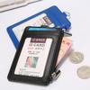 New PU Leather Material Double Sleeve ID Card Set Badge Holder Case Clear Bank Credit Clip Holder Accessories