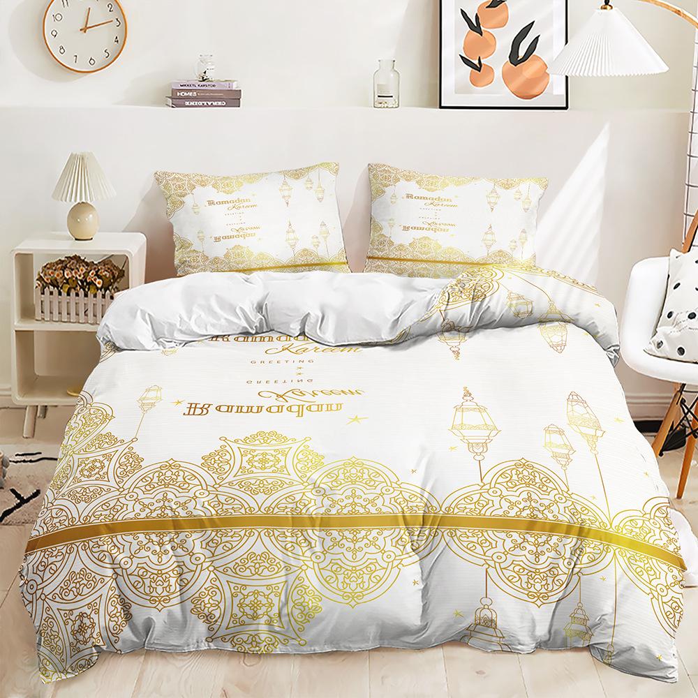 Пододеяльник со звездами и луной Twin King мусульманский комплект постельного белья для праздника Рамадан из микрофибры, покрывало для лампы для подростков и взрослых, декор