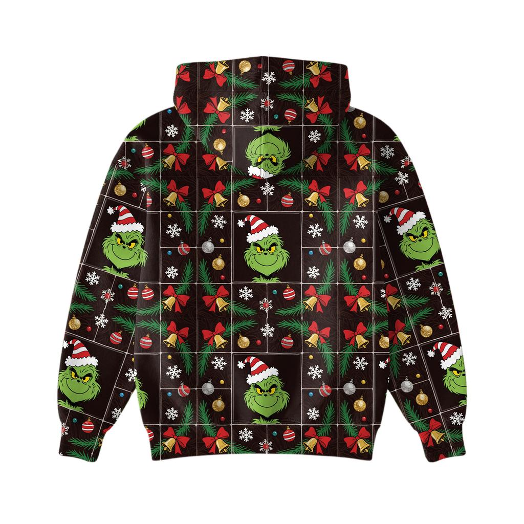 Ladies' Loose And Comfortable Drawstring V-neck Long Sleeved Christmas Printed Sweatshirt